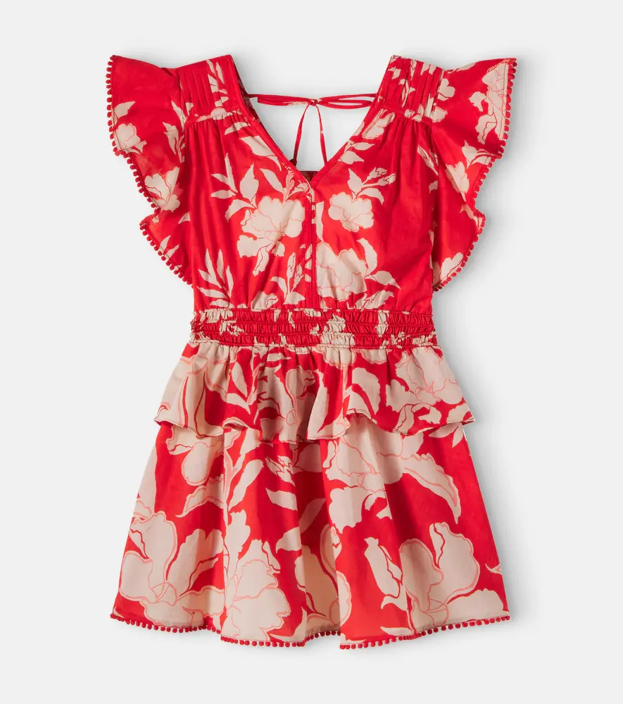 Poupette St Barth Kids Noemi Floral Cotton Dress