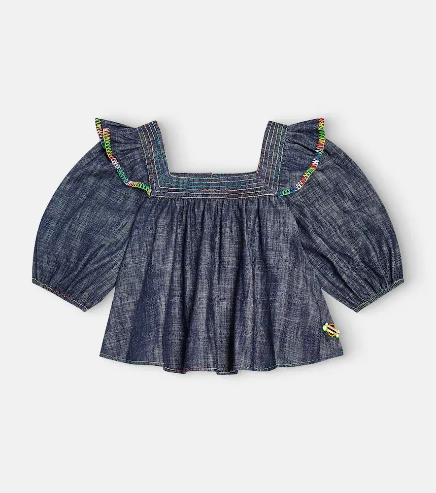 Zimmermann Kids Alight Denim Top