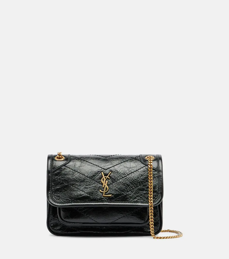 Saint Laurent Niki Mini Leather Crossbody Bag