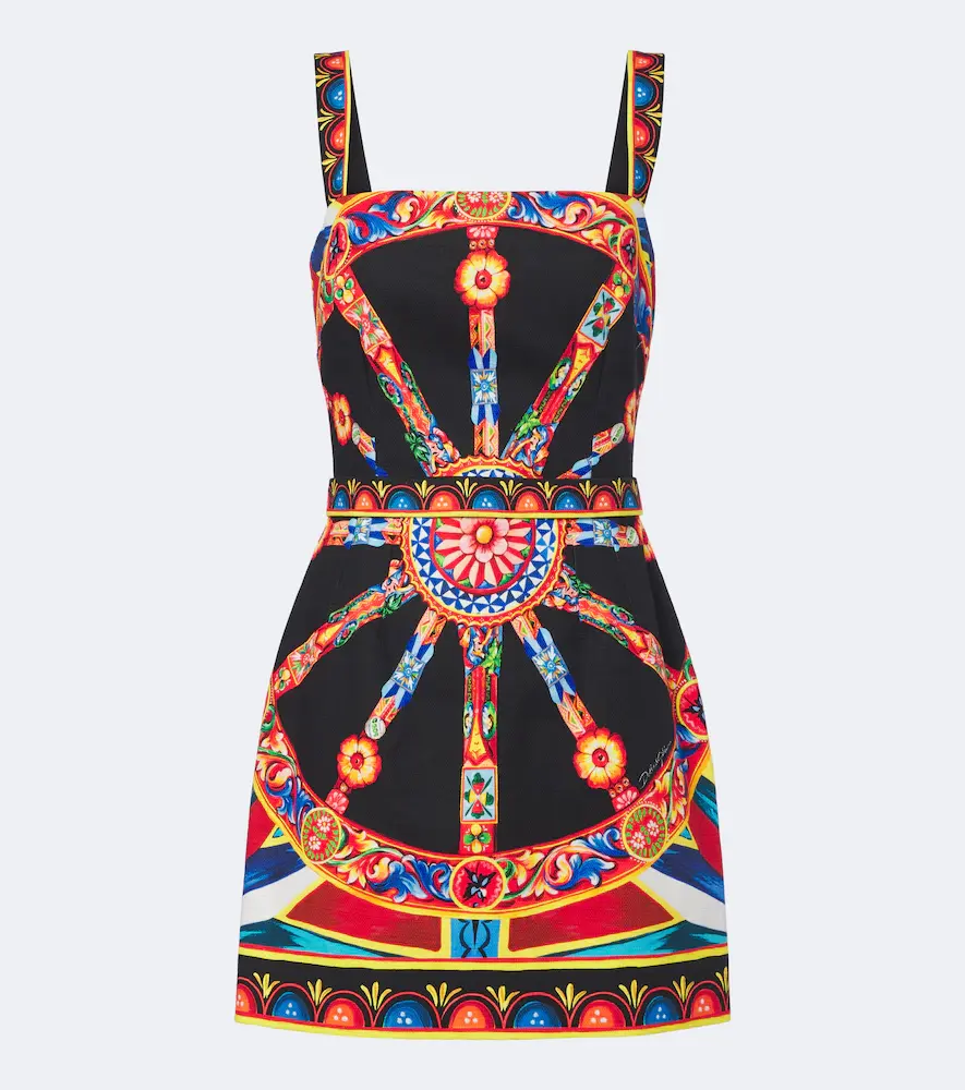 & Gabbana Carretto Cotton Poplin Minidress