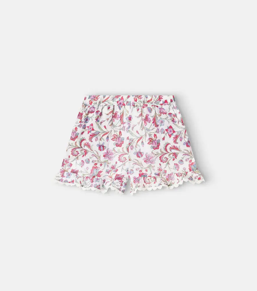 Louise Misha Vallal Floral Ruffled Cotton Shorts