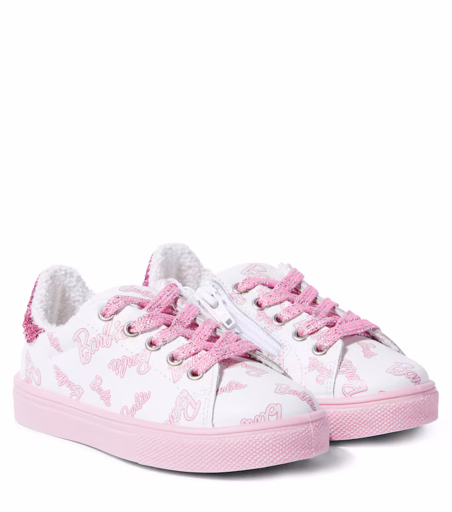 X Barbie Embellished Leather Sneakers