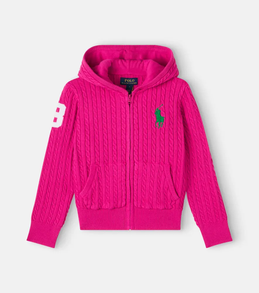 Polo Ralph Lauren Kids Cable-knit Cotton Hoodie