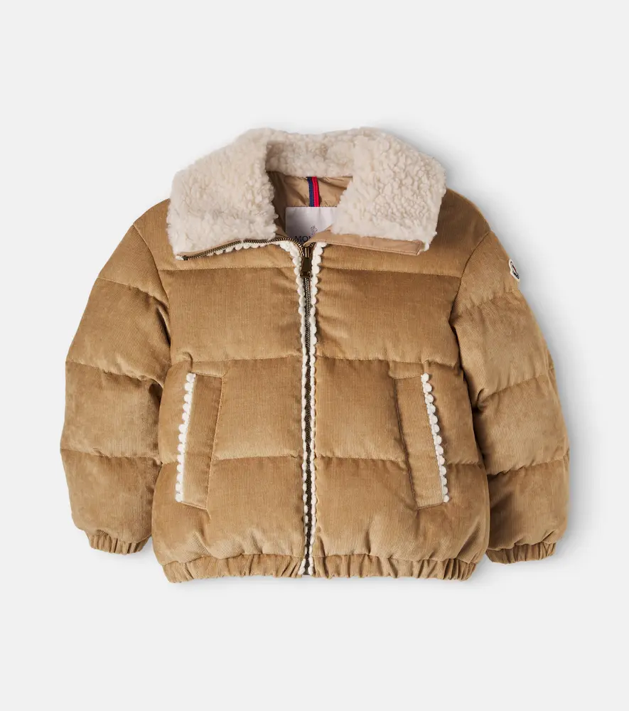 Moncler Enfant Teddy-trimmed Cotton Corduroy Down Jacket