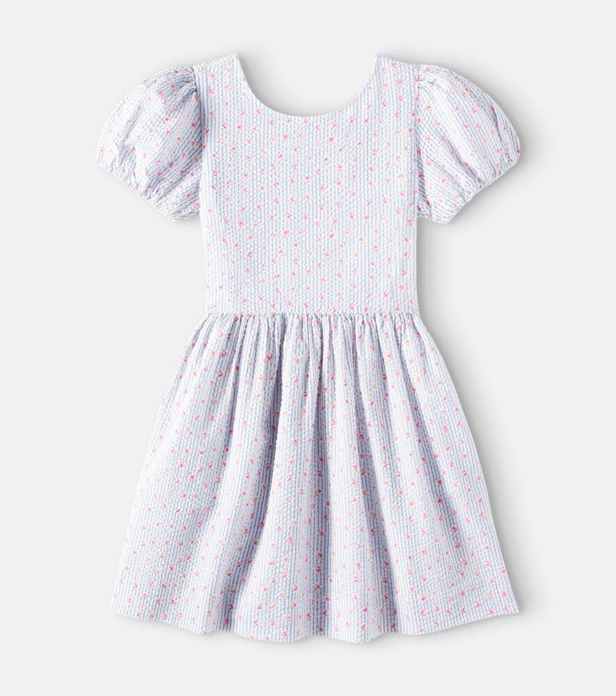 Polo Ralph Lauren Kids Striped Floral Cotton Dress