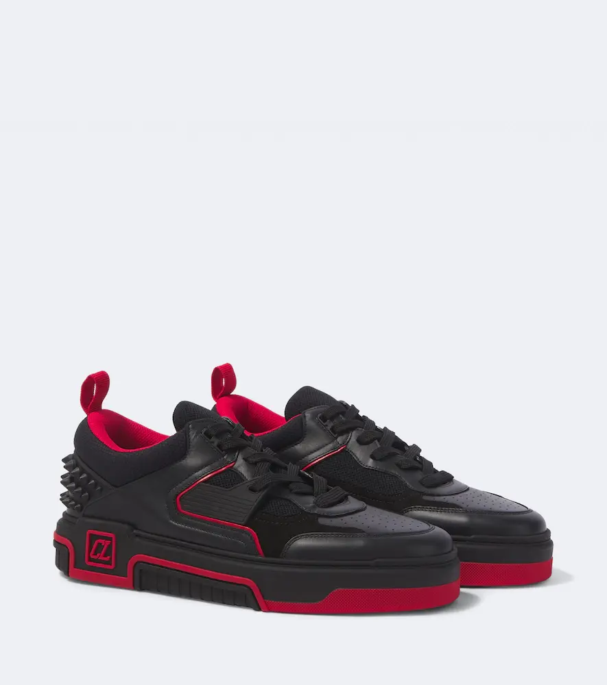 Christian Louboutin Astroloubi Leather and Suede Sneakers