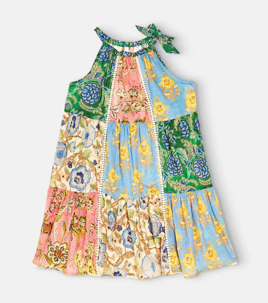 Zimmermann Kids Junie Halterneck Printed Cotton Dress