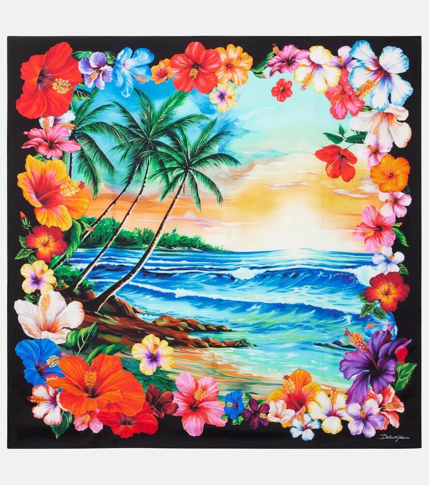 & Gabbana Printed Silk Twill Scarf