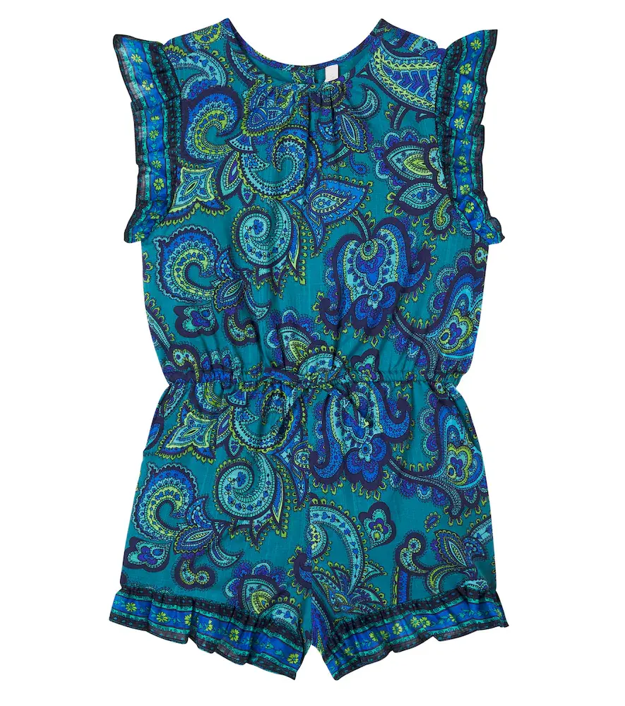 Zimmermann Kids Patience Paisley Cotton Romper