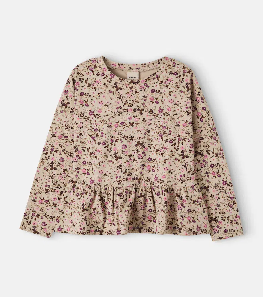 Carolina Floral Gathered Cotton-blend Top