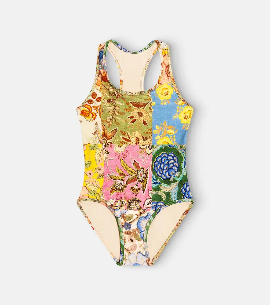 Zimmermann Kids Junie Floral Racerback Swimsuit