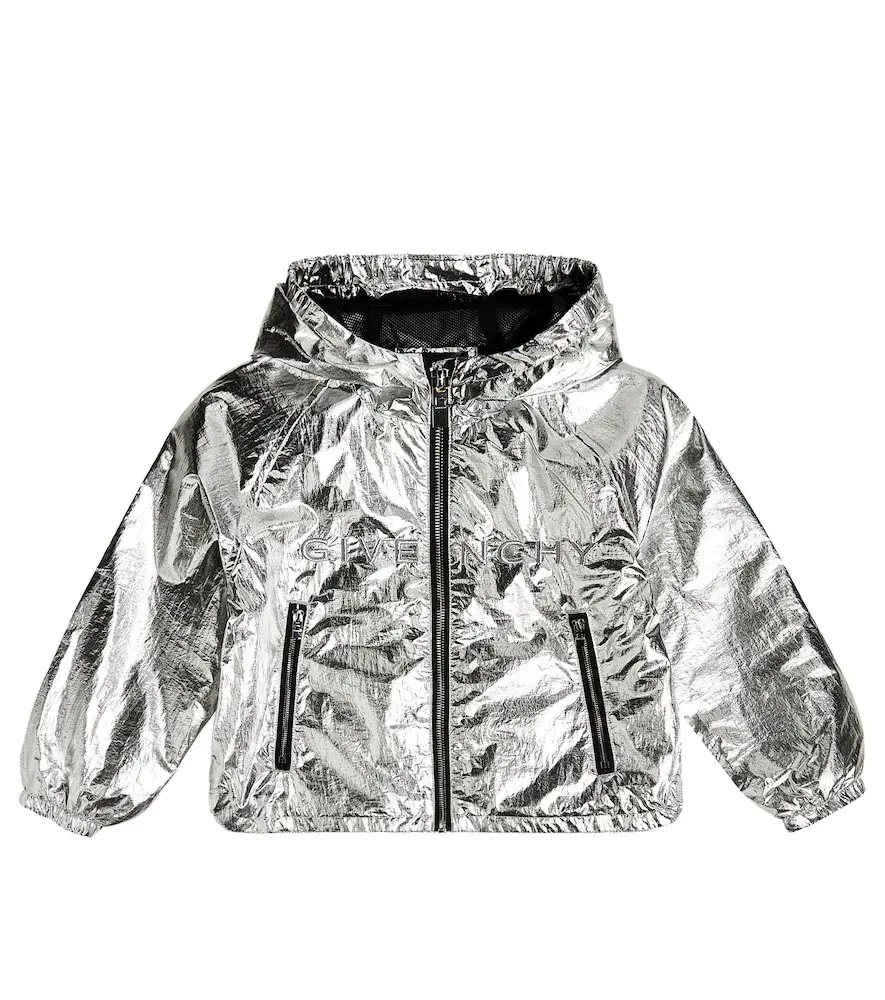 Givenchy Kids Logo Metallic Jacket