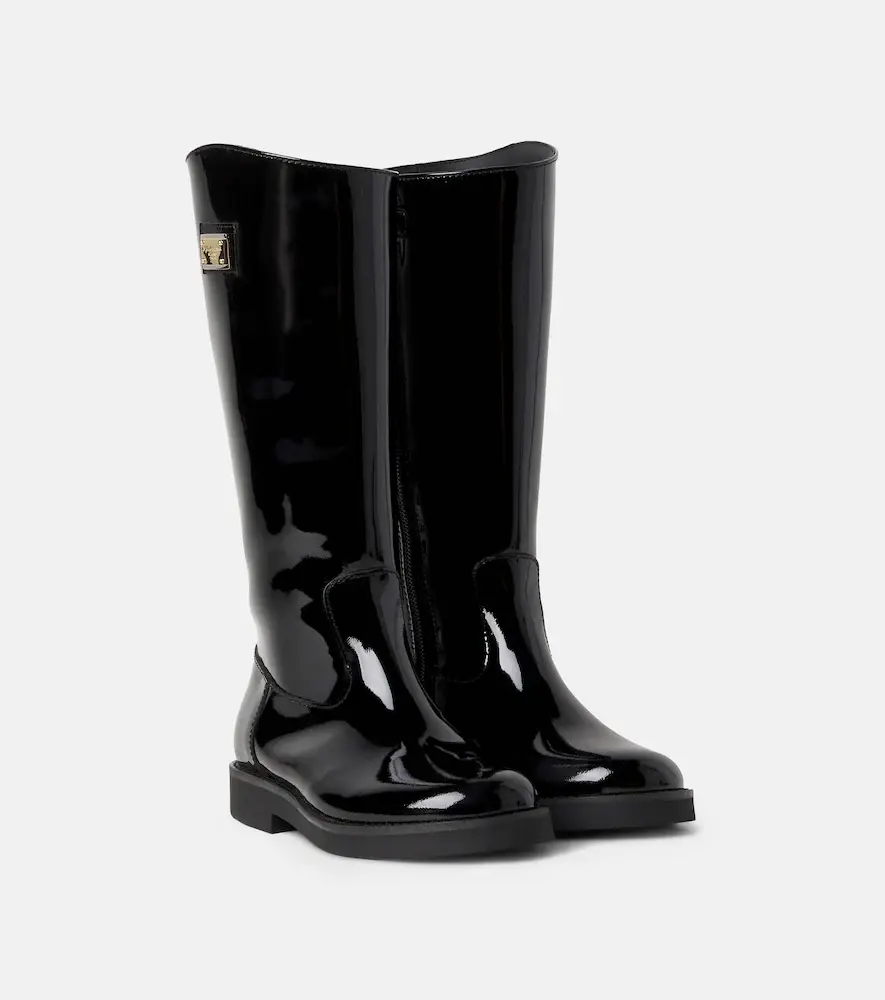 & Gabbana Kids Patent Leather Boots