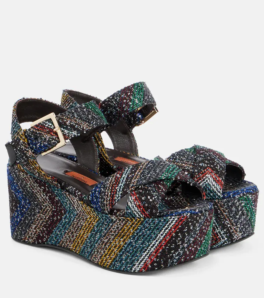 Julia Caperdoni Sequined Platform Sandals