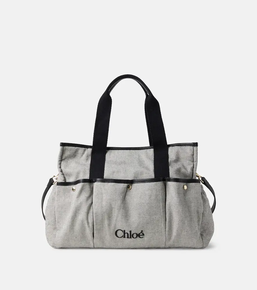 Chloe Kids Logo Cotton Diaper Bag