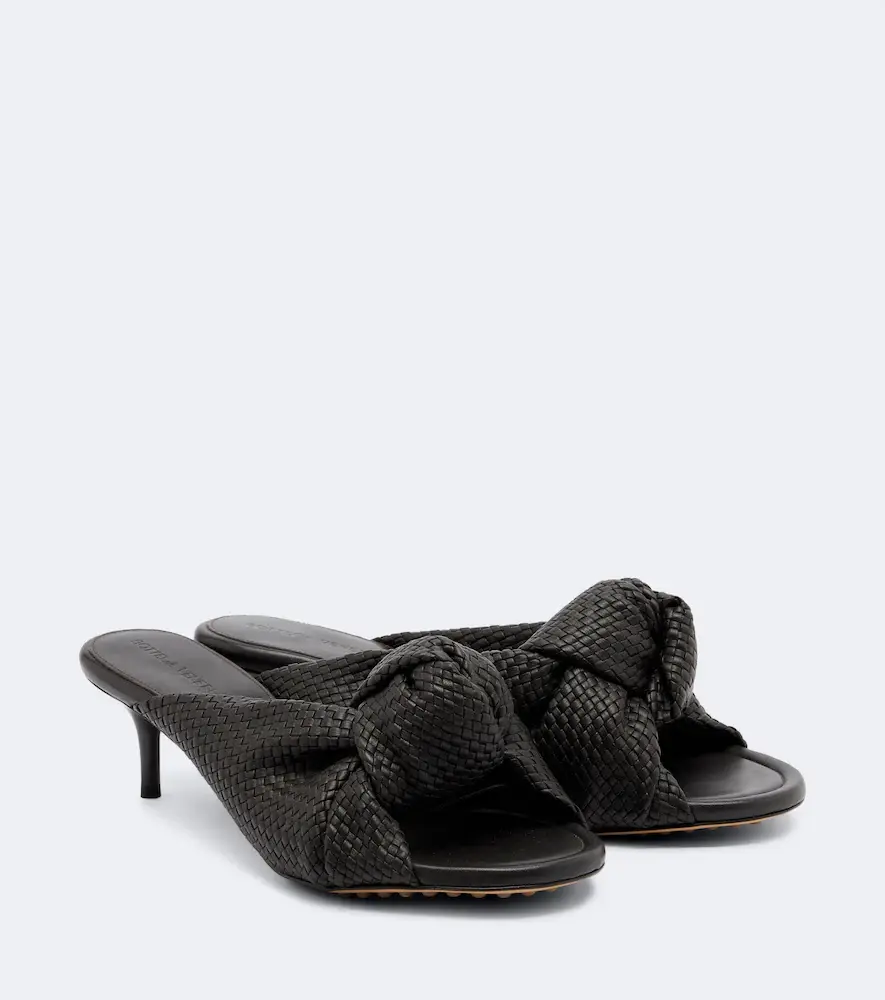 Bottega Veneta Cherry Intreccio Leather Sandals