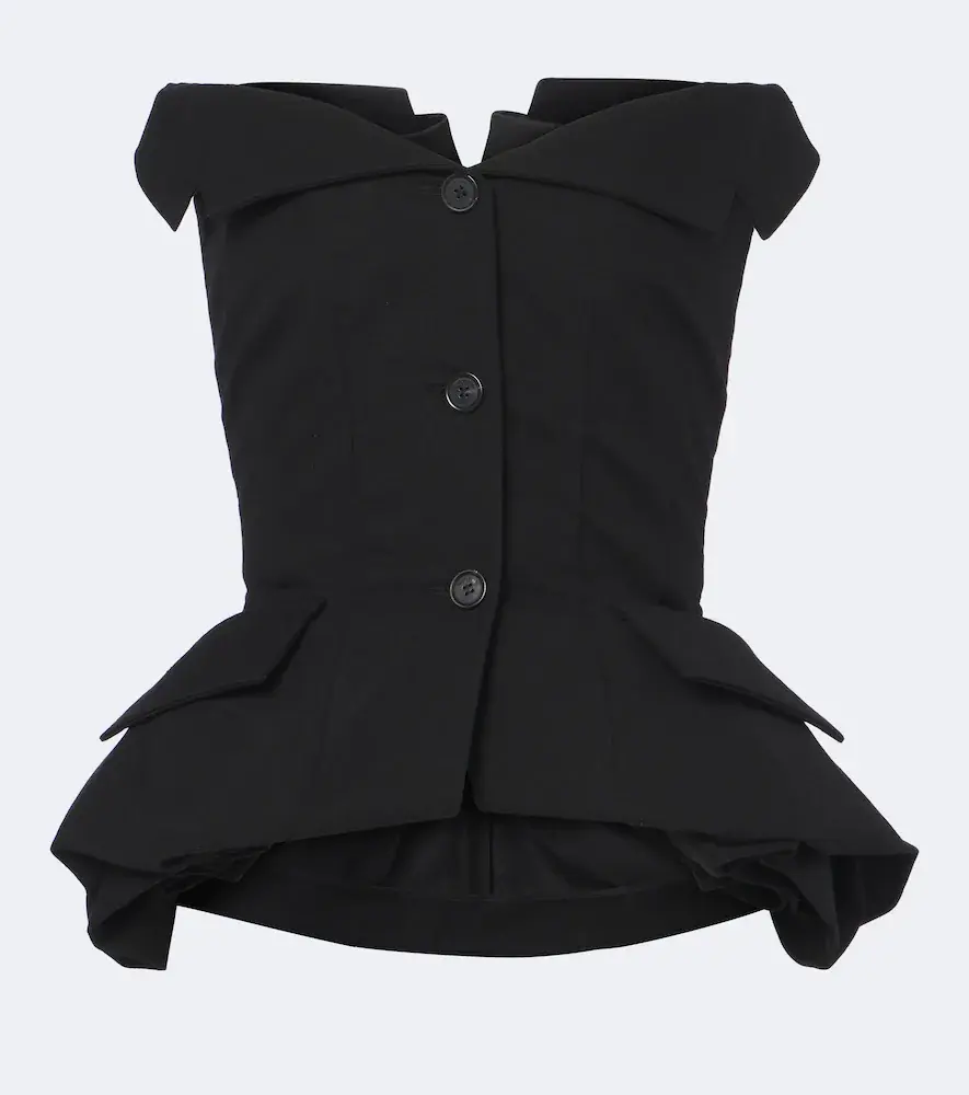 Magda Butrym Peplum Cotton Bustier Top