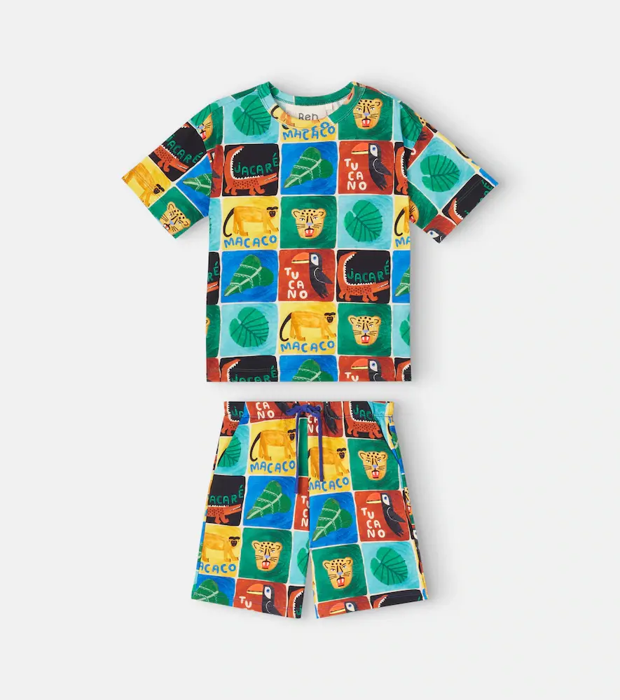 Fabula Printed Cotton T-shirt and Shorts Set