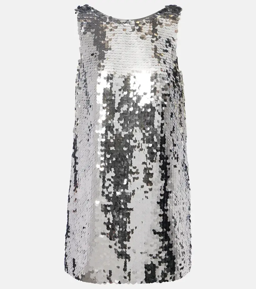 & Gabbana Sequined Open-back Minidress