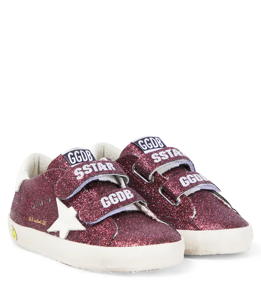 Golden Goose Kids Old School Glitter Leather Sneakers