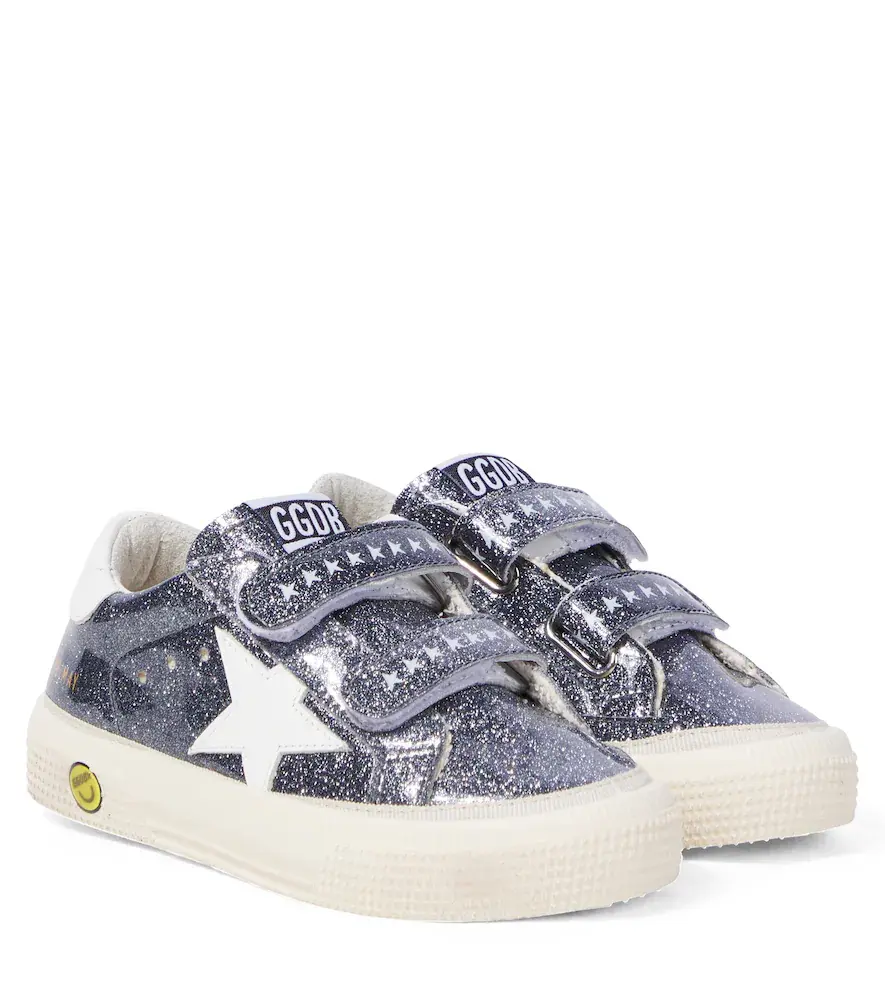 Golden Goose Kids May School Glitter Sneakers