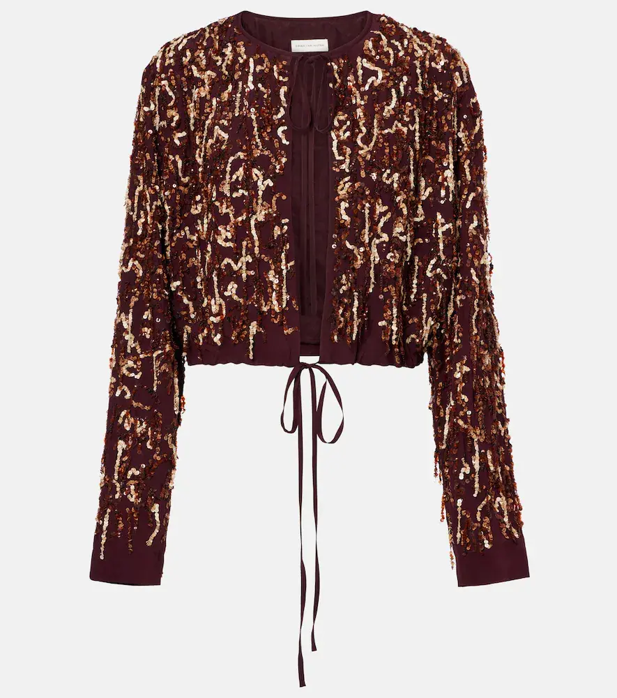 Dries van Noten Sequined Silk Jacket