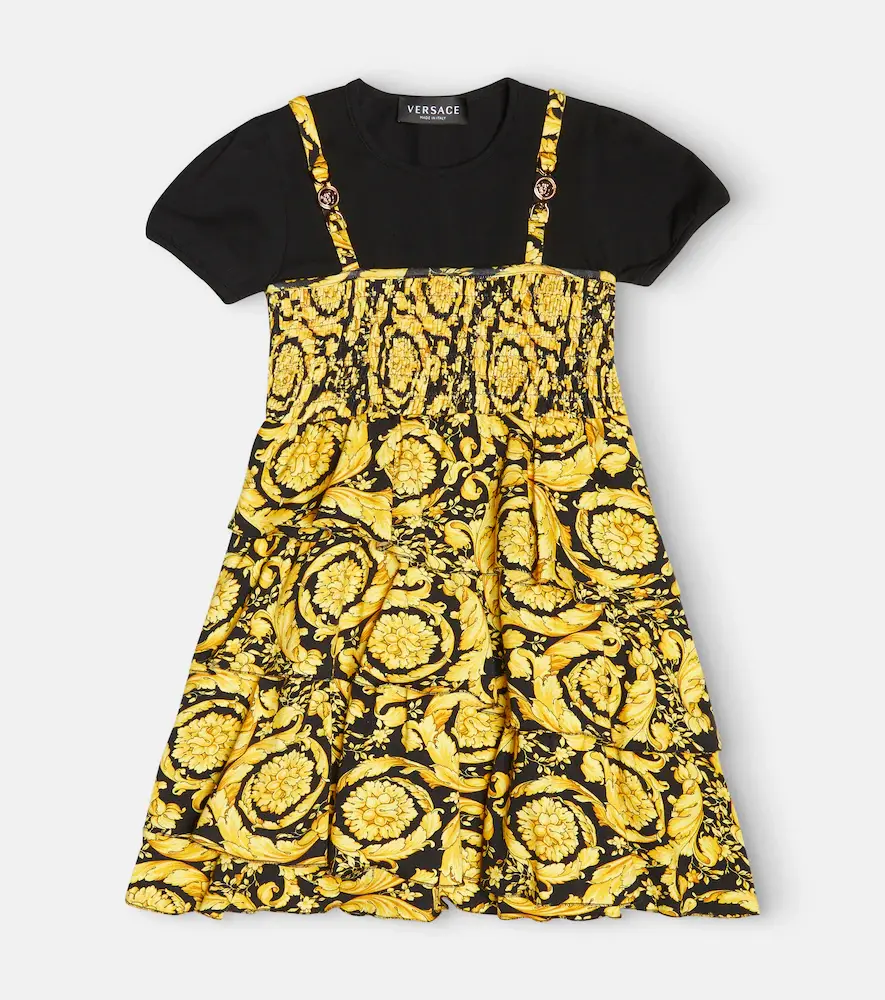 Versace Kids Barocco Cotton-blend Dress