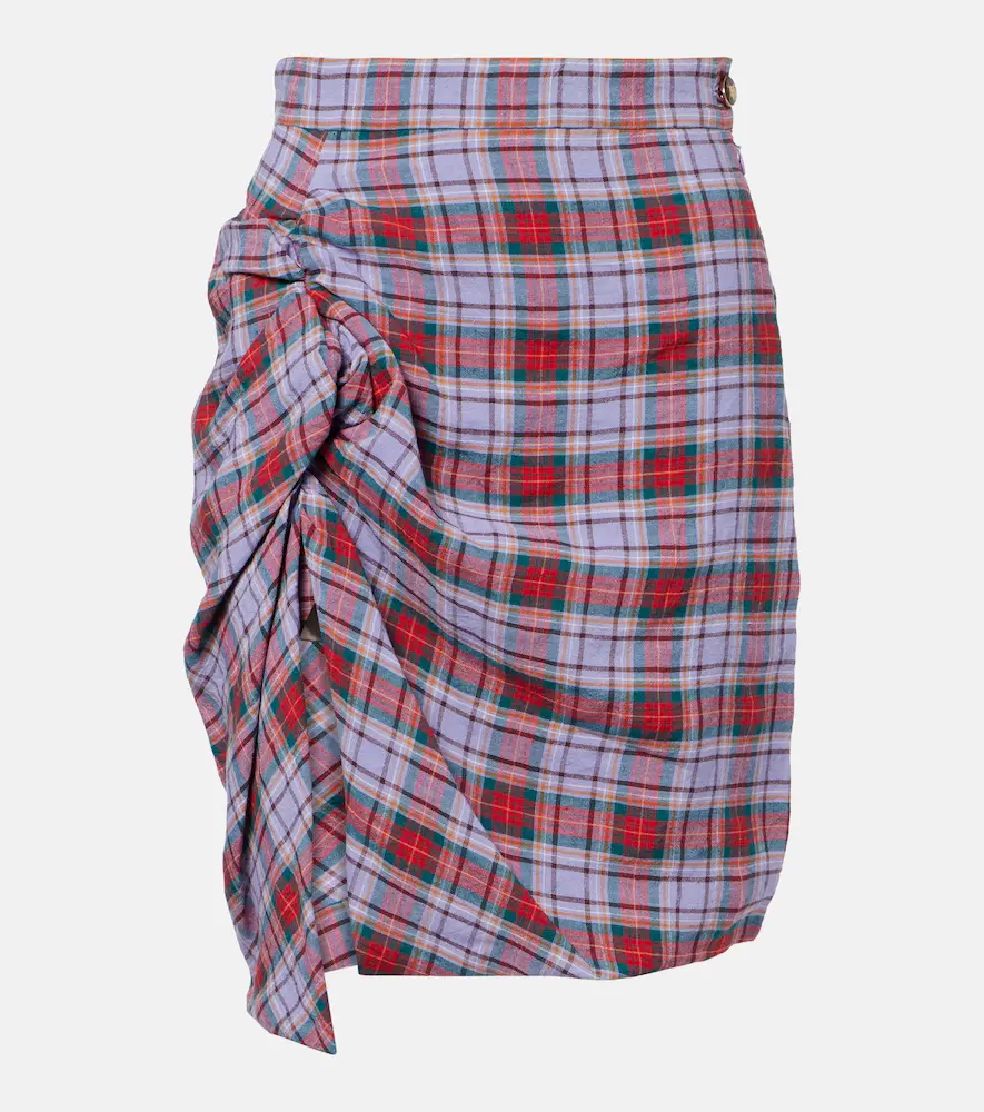 Vivienne Westwood Panther Gathered Linen Miniskirt