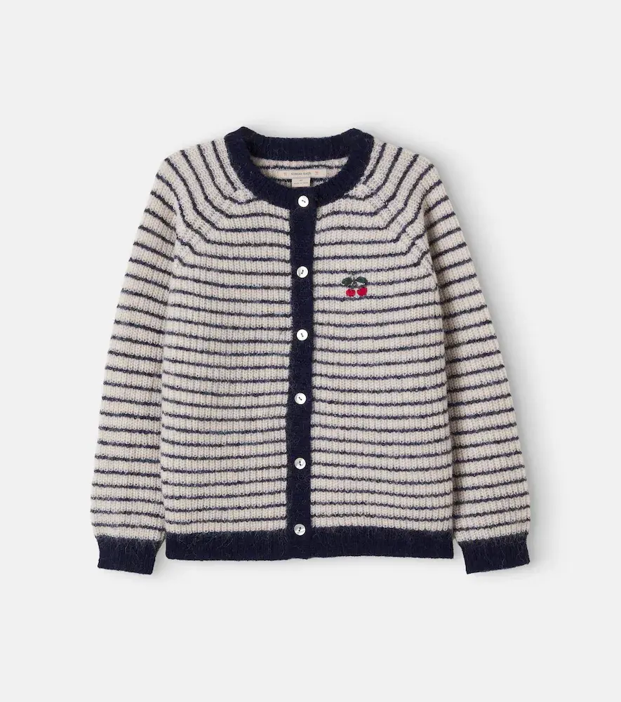 Konges Slojd Barli Striped Wool and Alpaca-blend Cardigan