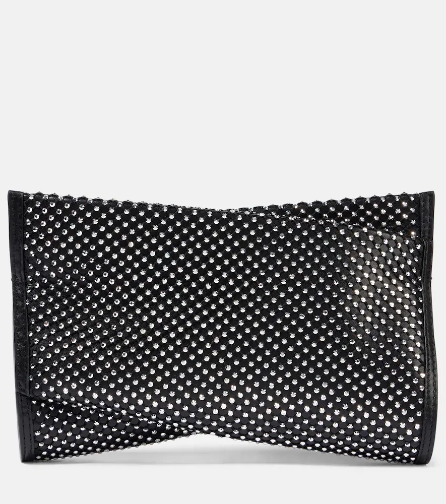 Christian Louboutin Loubitwist Small Embellished Leather Clutch