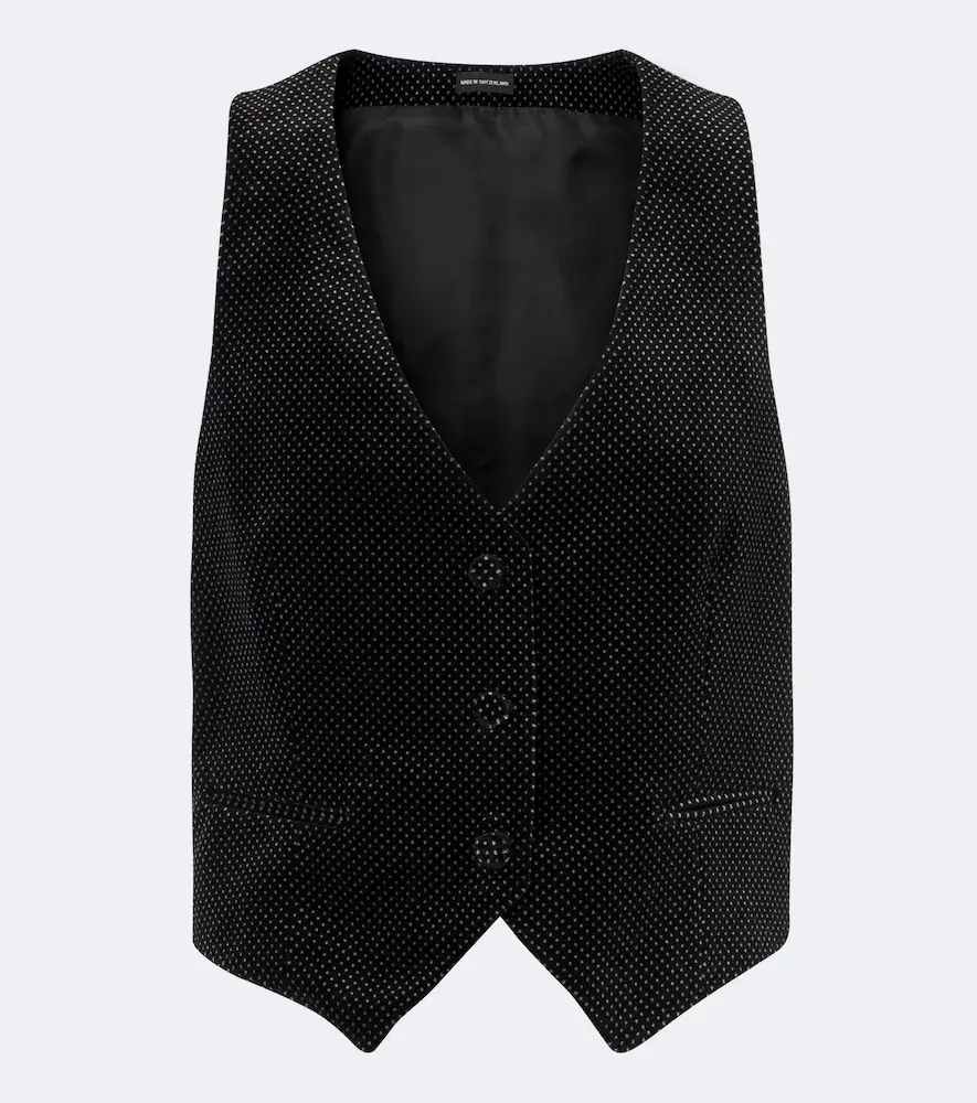 Tom Ford Polka-dot Cotton Velvet Vest