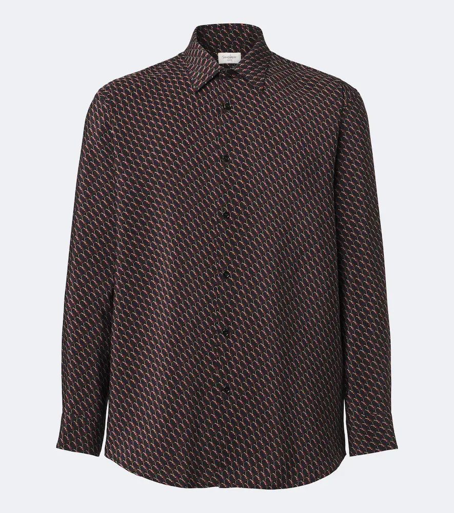 Saint Laurent Cassandre Printed Silk Shirt