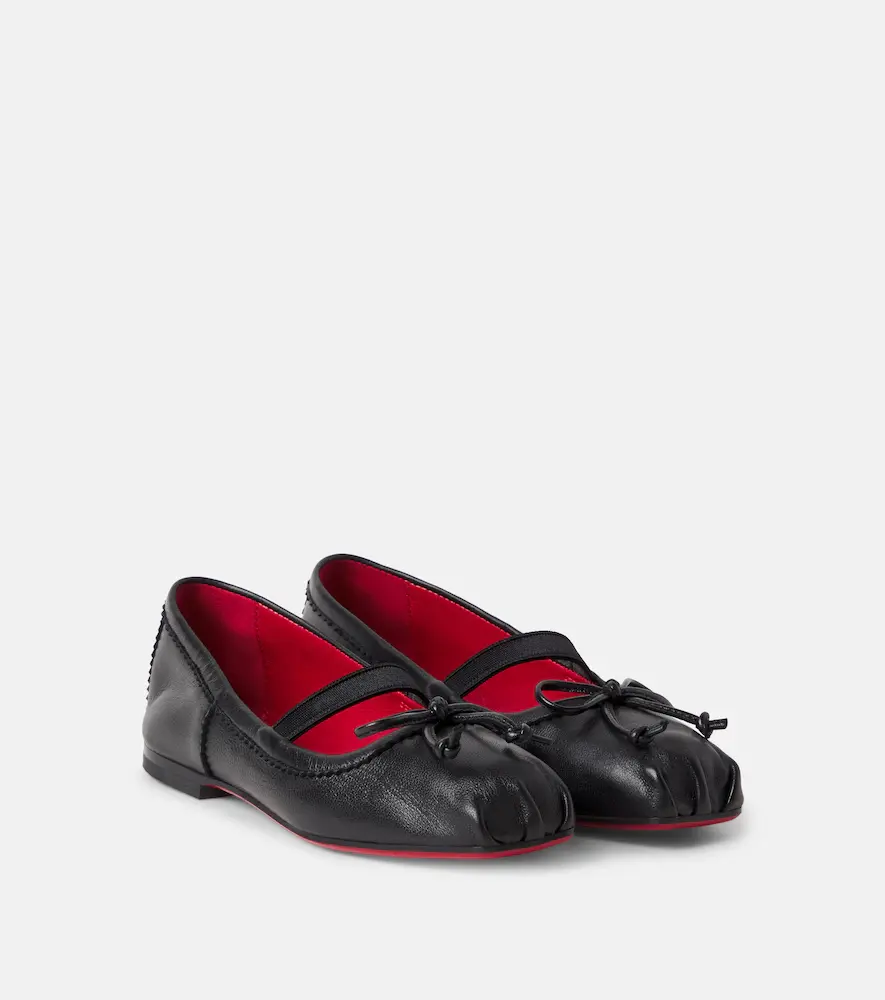 Christian Louboutin Kids Baballet Leather Ballet Flats