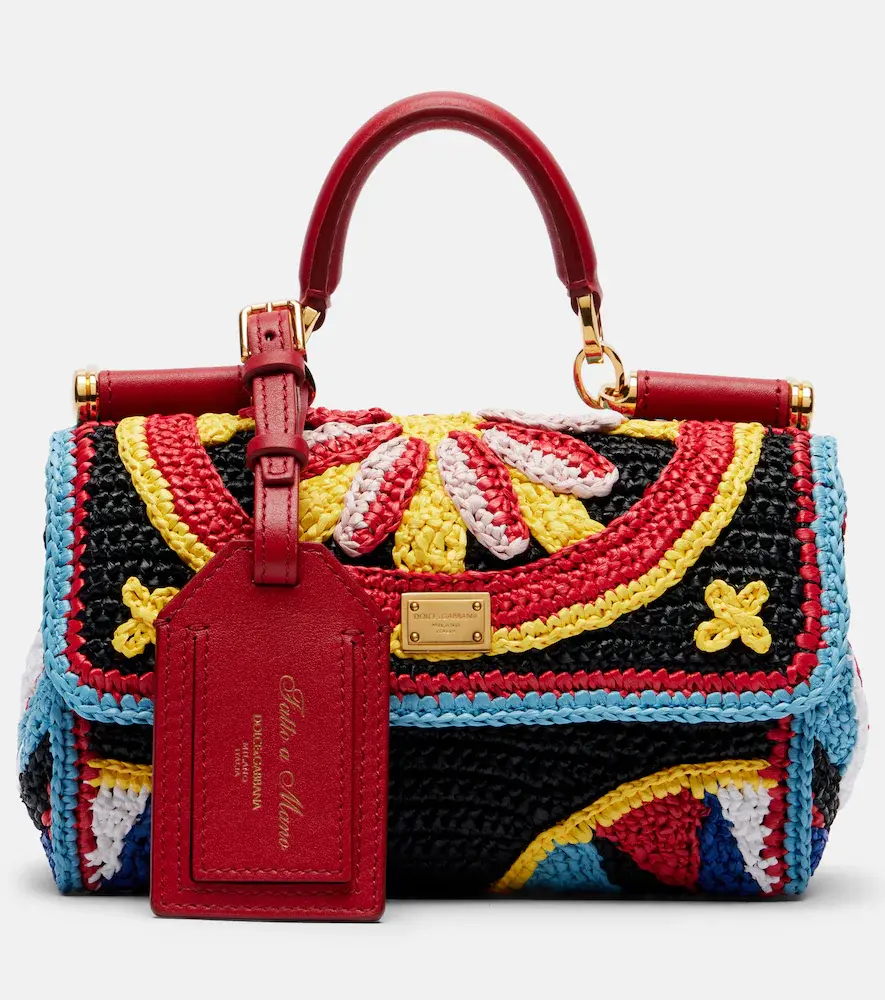 & Gabbana My Sicily Mini Crochet Top-handle Bag