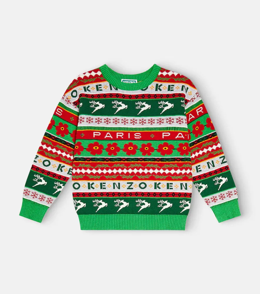 Kenzo Kids Jacquard Cotton-blend Sweater