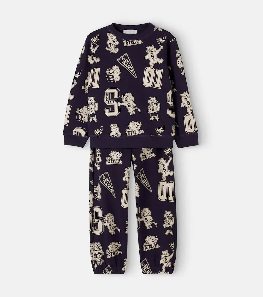 Stella McCartney Kids Printed Cotton Sweatshirt and Sweatpants Set
