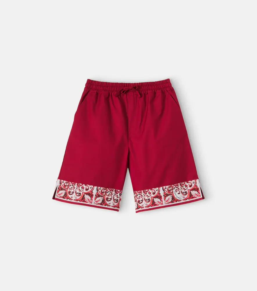 & Gabbana Kids Majolica Cotton-blend Shorts