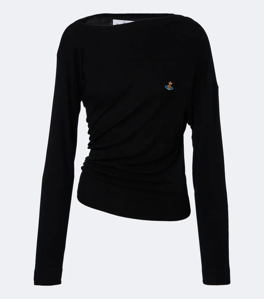 Vivienne Westwood Draped Ribbed-knit Top