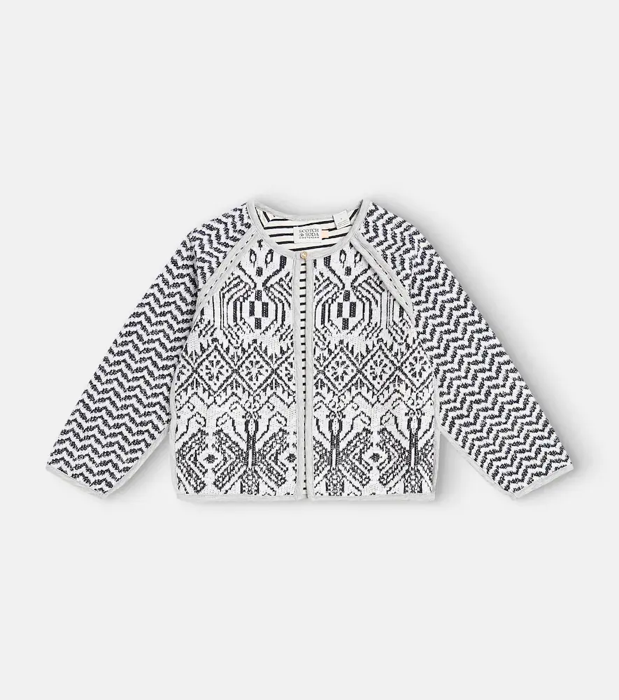& Soda Kids Reversible Cotton-blend Jacquard Jacket
