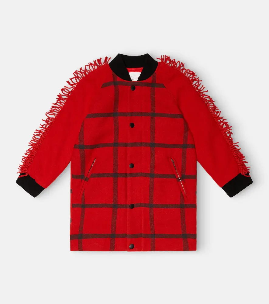 Stella McCartney Kids Fringed Wool-blend Coat