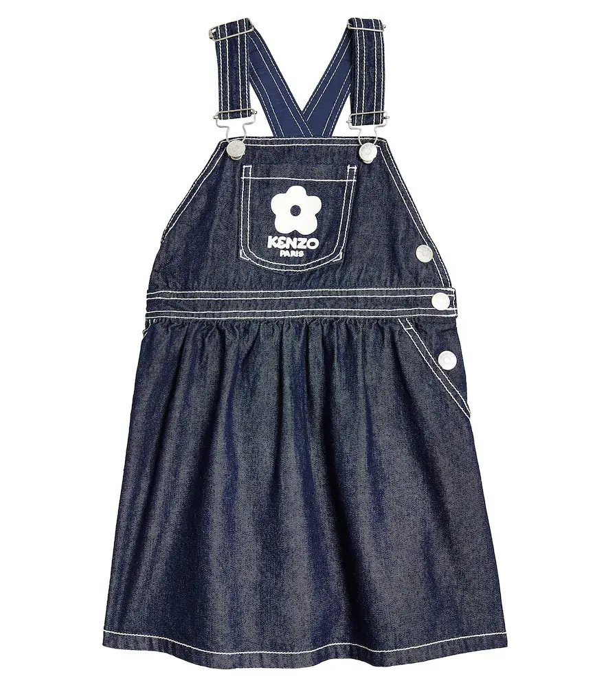 Kenzo Kids Logo Embroidered Denim Dress
