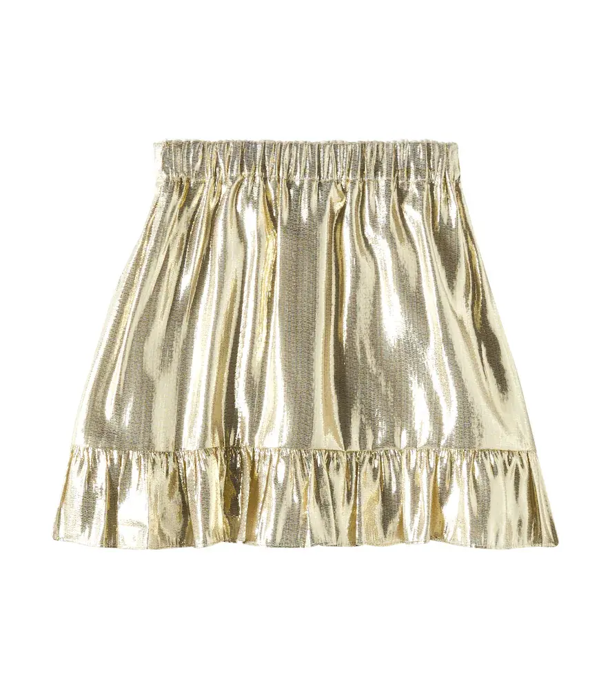 Self-Portrait Kids Fringed Lame Skirt