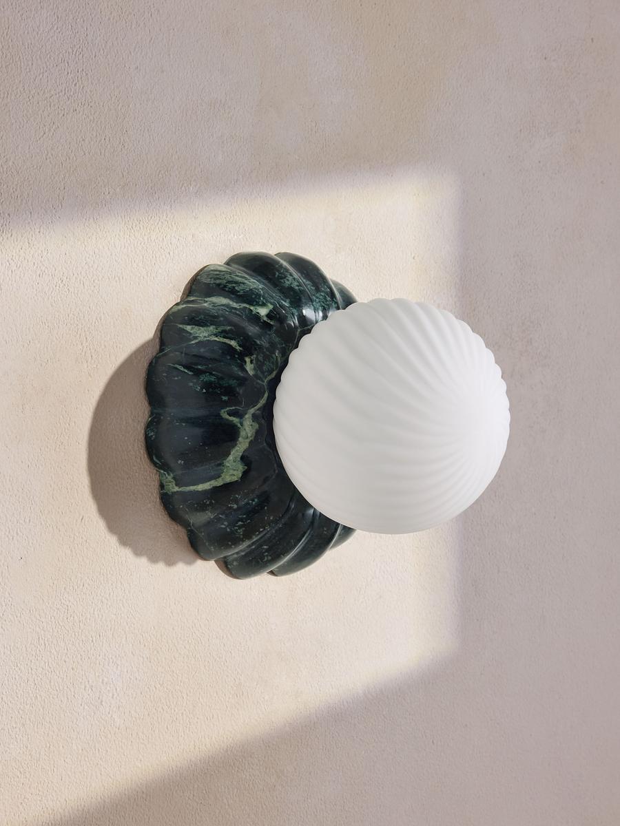 Floria Wall Light, Guatemala Marble, Green, Ip44, UK