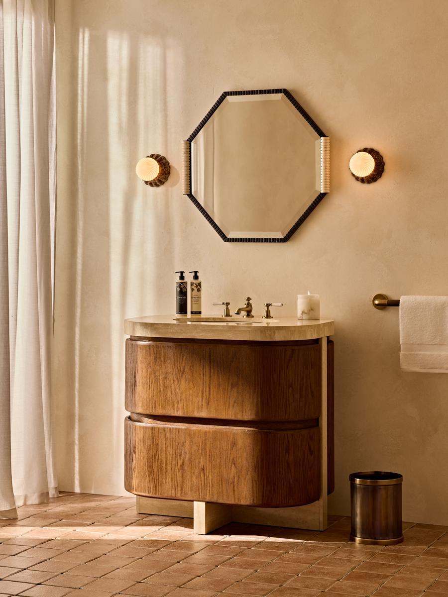 Tivoli Single Vanity, Travertine Marble