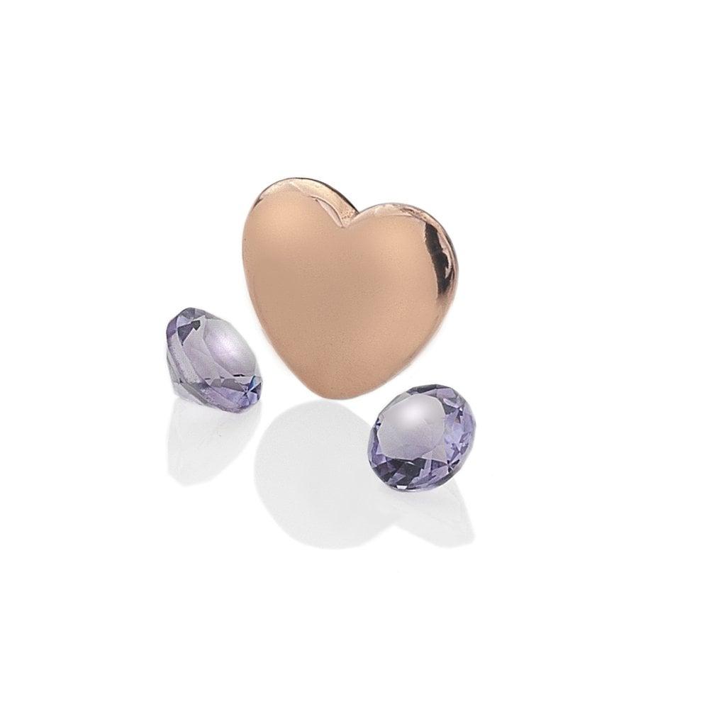 Anais Paris February - Rose Gold Plated Sterling Silver Heart with Ame
