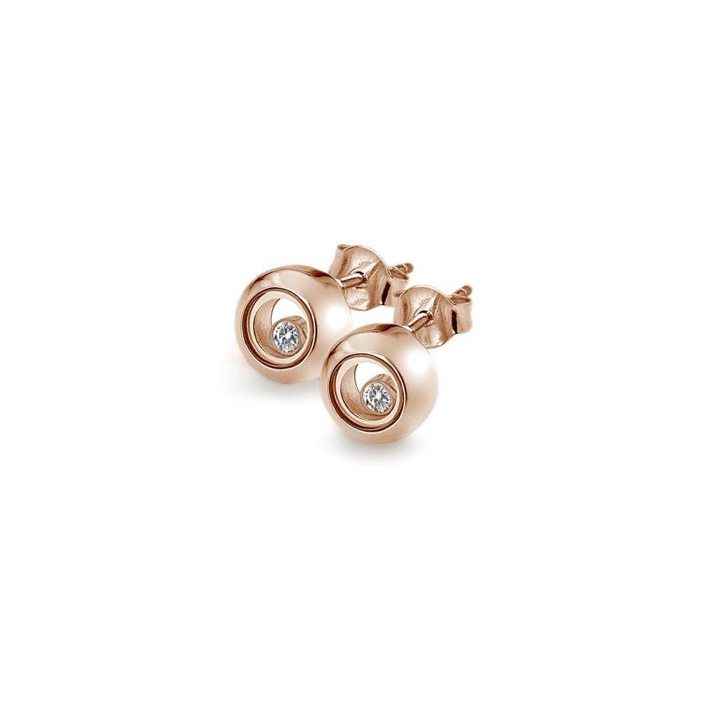 Anais Paris Floating Circle Rose Gold Plated Earrings
