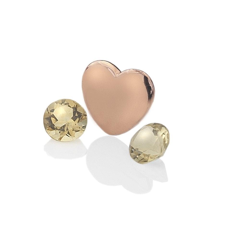 Anais Paris November - Rose Gold Plated Sterling Silver Heart with Cit