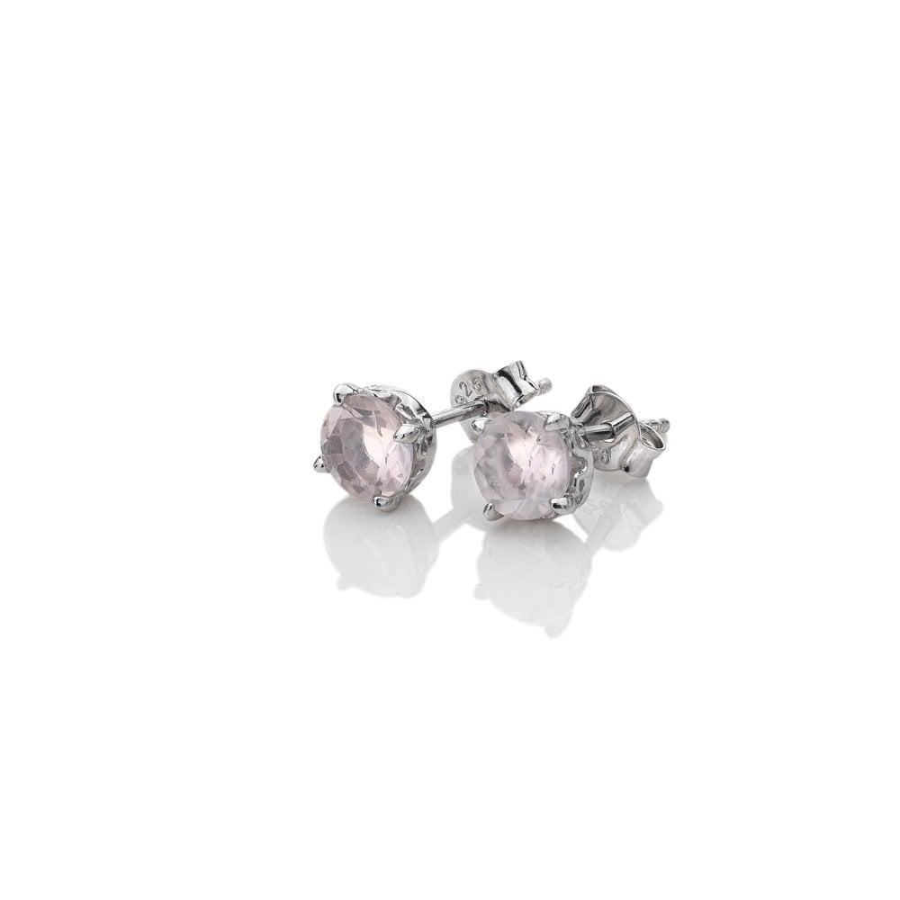 Anais Paris October - Sterling Silver Rose Quartz Earrings