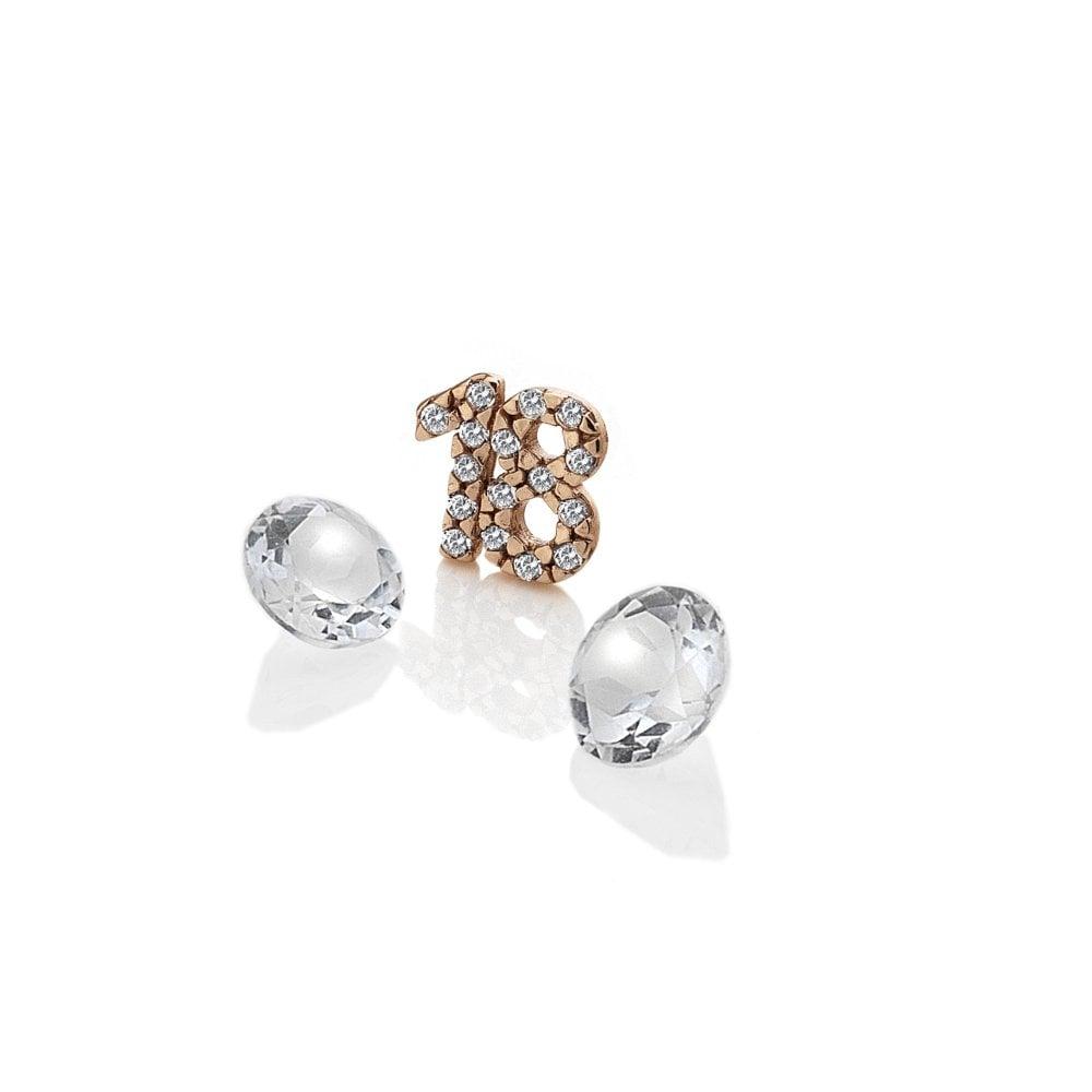 Anais Paris Rose Gold Plated Sterling Silver 18th Birthday with White
