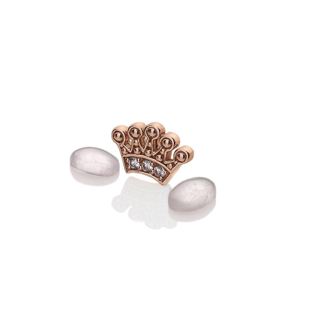 Anais Paris Rose Gold Plated Sterling Silver Crown with Rose Quartz Ca
